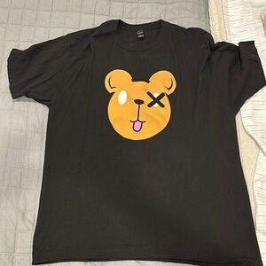 Black T-Shirt with Bear Graphic